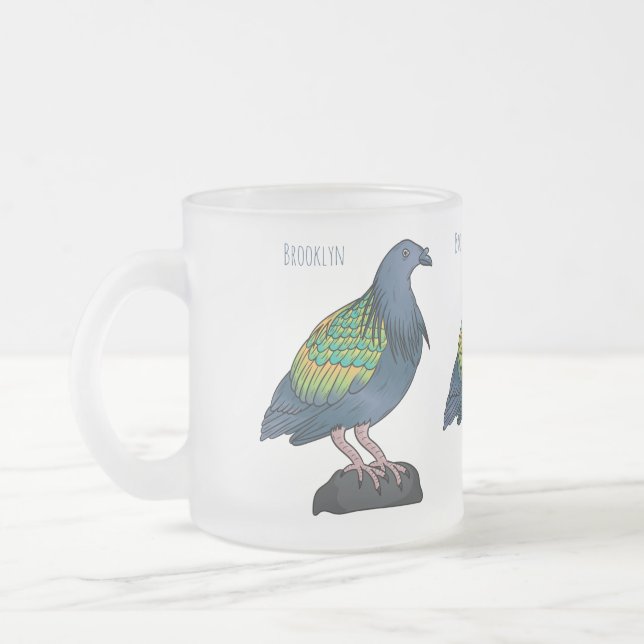 Tasse Givré Nicobar pigeon bird cartoon illustration  (Gauche)