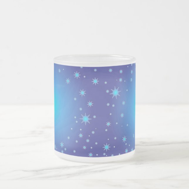 Tasse Givré Noël des étoiles bleues (Centre)