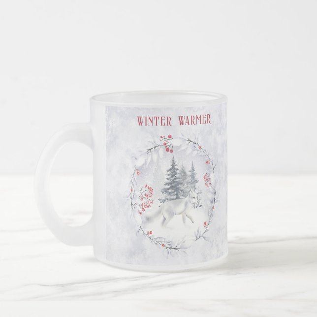 Tasse Givré Noël hiver neige Arctic Fox personnalisé (Gauche)