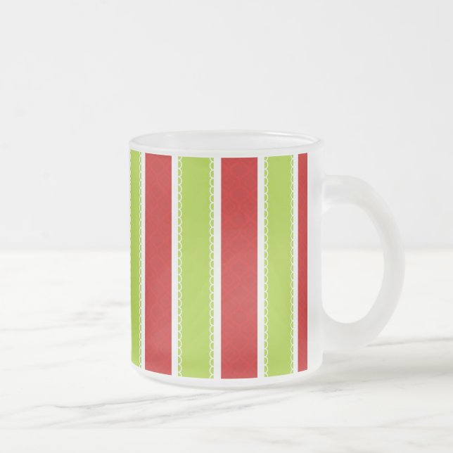 Tasse Givré Noël Vacances Vert & Rouge Motif (Droit)