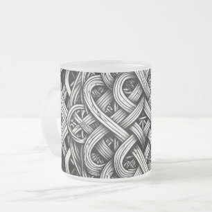 Tasse Givré Nœud celtique noir et blanc détaillé 0001