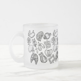 Tasse Givré Noir et blanc Moderne Anatomie humaine Motif de cr