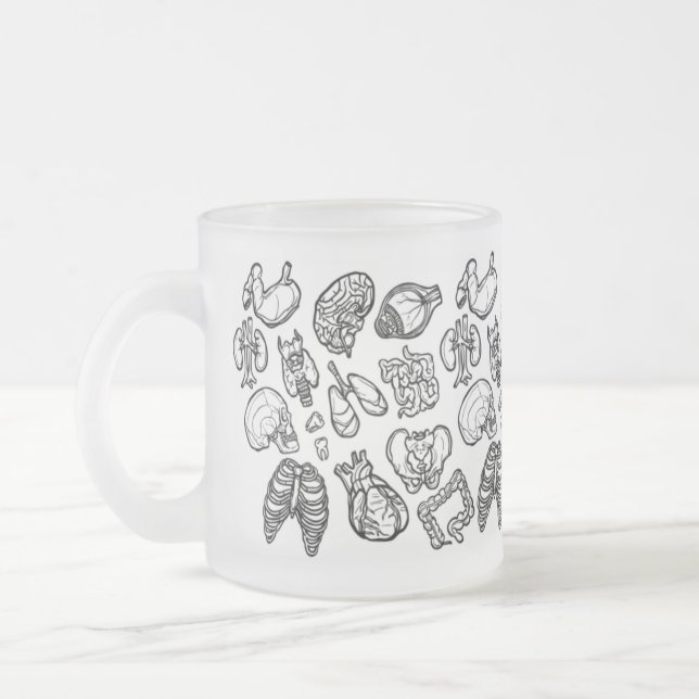 Tasse Givré Noir et blanc Moderne Anatomie humaine Motif de cr (Gauche)