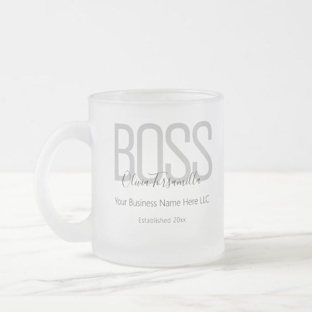 Tasse Givré Nom Black Grey Boss (Gauche)
