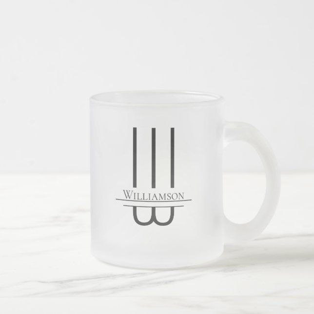 Tasse Givré Nom Monogramme noir (Droit)