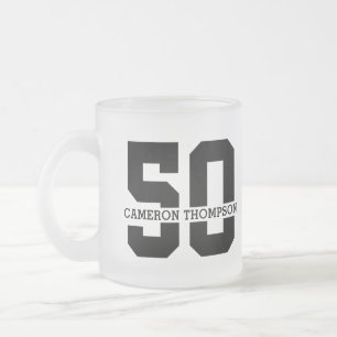 Tasse Givré Nom personnalisé 50e anniversaire Moderne