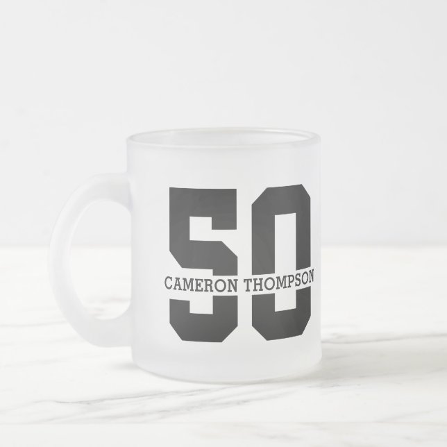 Tasse Givré Nom personnalisé 50e anniversaire Moderne (Gauche)