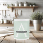 Tasse Givré Nom personnalisé de la menthe pastel minimaliste<br><div class="desc">Nom personnalisé de la menthe pastel minimaliste</div>