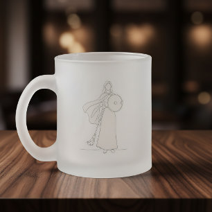 Tasse Givré Nom personnalisé - Ligne de femme guerrière Art en