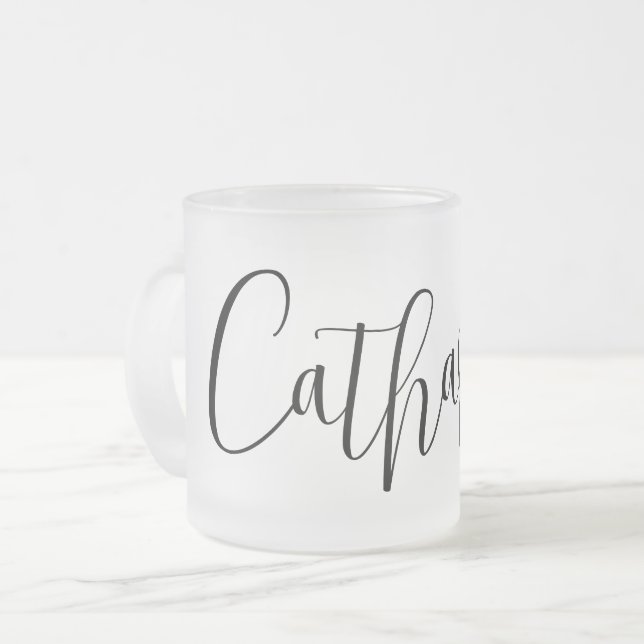 Tasse Givré NOM PERSONNALISÉ - Script tendance personnalisé (Devant gauche)