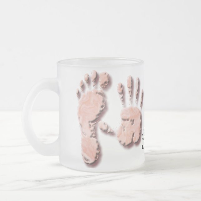 Tasse Givré Nouvelle empreinte de main de nourrisson (Gauche)