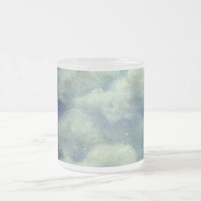 Tasse Givré Nuage et étoile nuit mignon bleu blanc (Centre)
