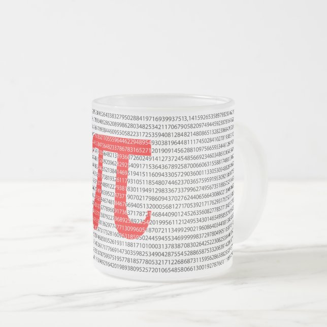 Tasse Givré Numéro rouge d'origine pi jour symbole mathématiqu (Devant droit)