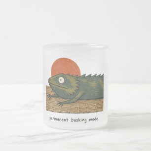 Tasse Givré Œuvre d'art de dragon barbu en mode bain de soleil