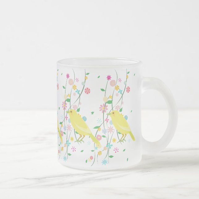 Tasse Givré oiseau de fleur (répétition) (Droit)