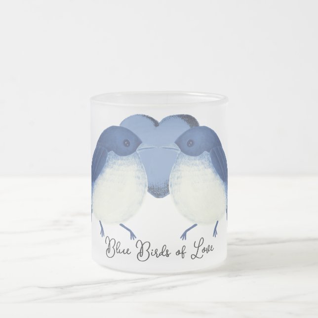 Tasse Givré Oiseaux bleus d'amour (Centre)