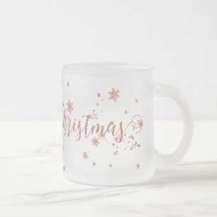Tasse Givré Or givré de rose de rose de Joyeux Noël
