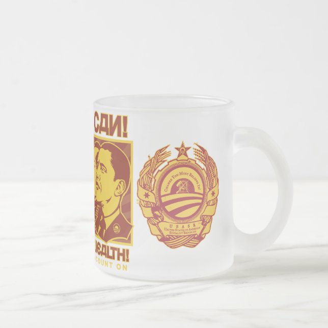 Tasse Givré Oui il peut ! Camarade Obama Spoof (Droit)