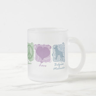 Tasse Givré Paix, amour, et Belge en pastel Malinois