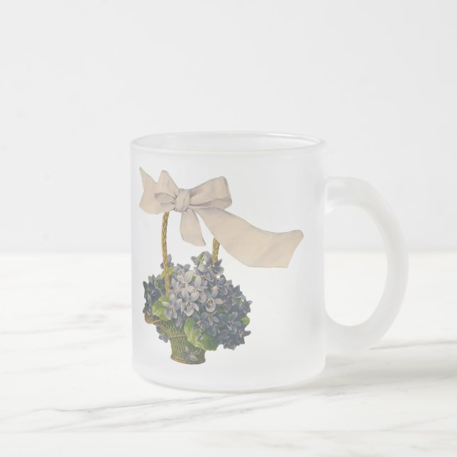 Tasse Givré Panier vintage de violettes (Droit)