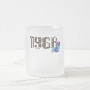 Tasse Givré Panneau de Paix 1968 Hippie Fleur Power Aqua Purpl
