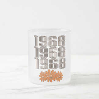 Tasse Givré Panneau de Paix 1968 Orange Hippy Flower Power