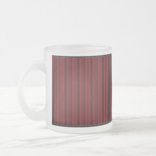 Tasse Givré Papillon Amour Bordure Rayures Noires Rouges