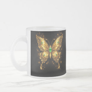 Tasse Givré Papillon de cristal émeraude doré