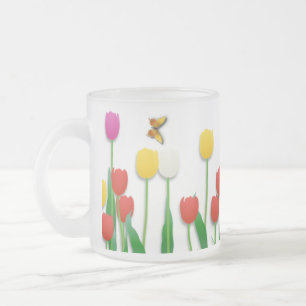 Tasse Givré Papillon et tulipes