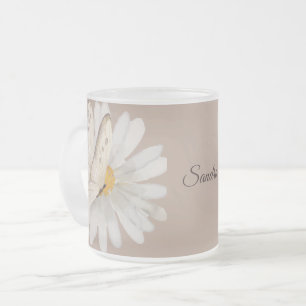 Tasse Givré Papillons et fleurs d'aquarelle personnalisés