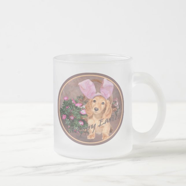 Tasse Givré Pâques joyeuses à Dachshund (Droit)