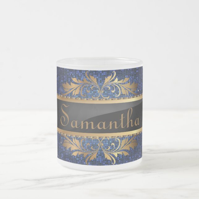 Tasse Givré Parties scintillant bleue Sequin Coupe de café en  (Centre)