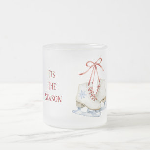 Tasse Givré Patins à glace flocon de neige bleu Noël