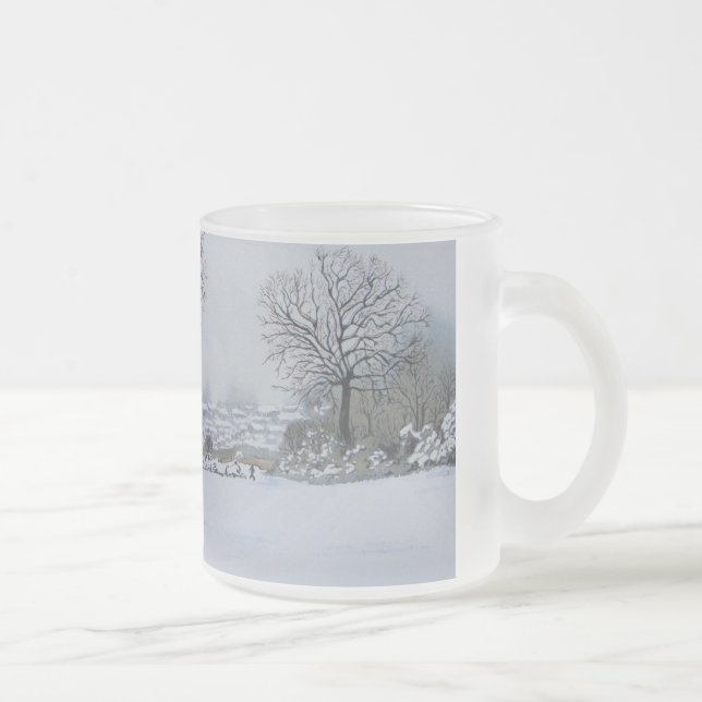 Tasse Givré paysage hivernal neige scène à noël (Droit)