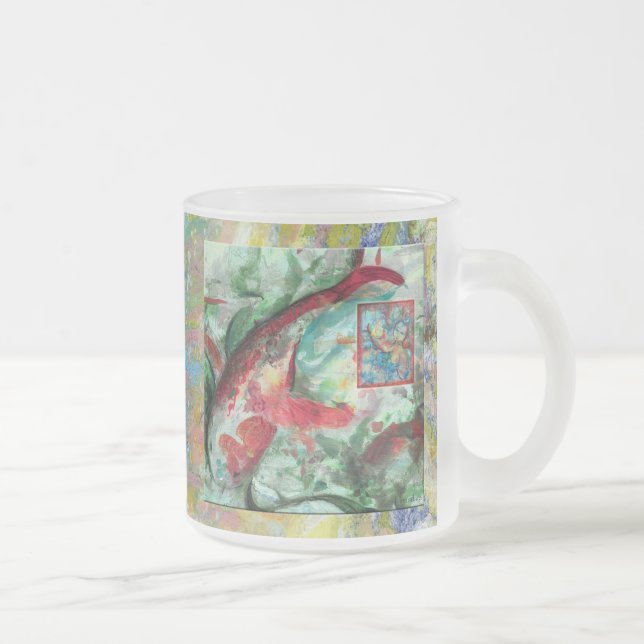 Tasse Givré Peinture de poissons de carpe de Koi (Droit)