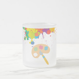 Tasse Givré peinture éclaboussure, pinceau