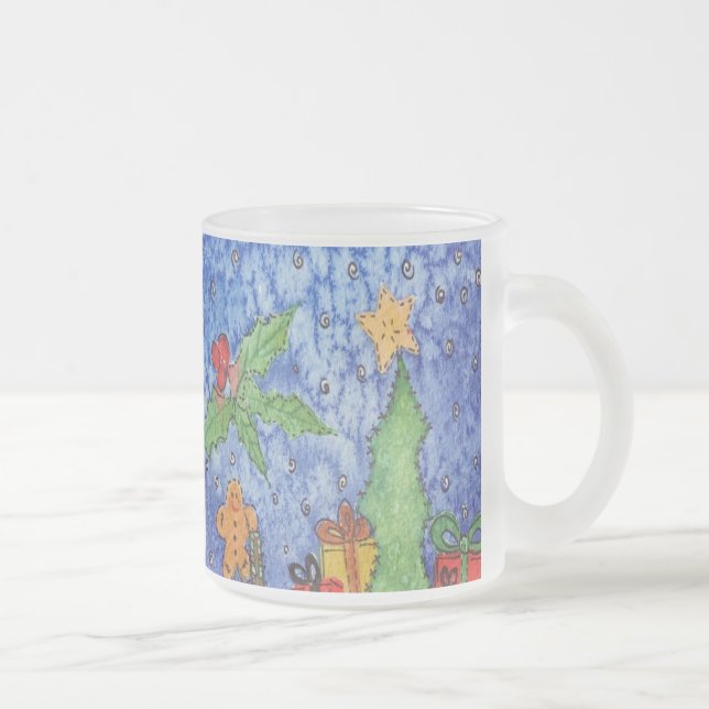 Tasse Givré Peinture Whimsical Christmas Cheer Watercolor (Droit)