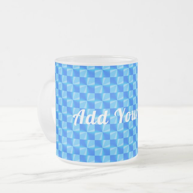 Tasse Givré Personnalisable Bleu Moderne Motif tendance (Devant gauche)