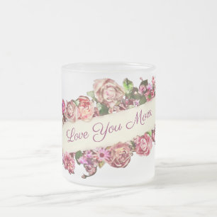 Tasse Givré Personnalisable Fille Vintage Floral Aimer You Mam
