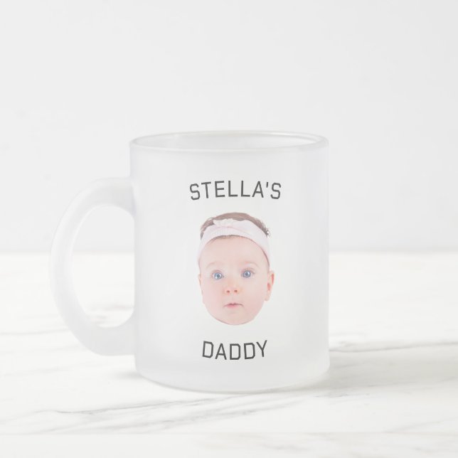 Tasse Givré Personnalisé Baby Face Photo Papa Cadeau (Gauche)