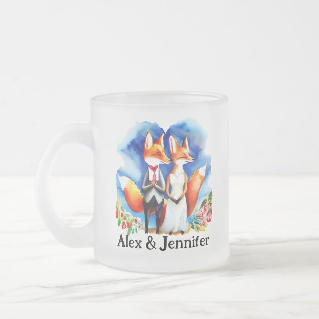 Tasse Givré Personnalisé Fox Couple Names (Gauche)