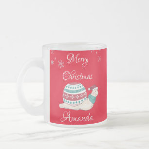 Tasse Givré Petit escargot de noël