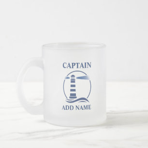 Tasse Givré Phare nautique avec nom de capitaine ou de bateau
