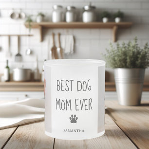Tasse Givré Photo Collage moderne Meilleur Chien Maman Jamais