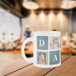 Tasse Givré Photo et cadeaux de papa vert et de collage modern<br><div class="desc">Un collage moderne photo pères est un cadeau personnalisé qui combine plusieurs photos d'un père ou d'une figure paternelle d'une manière créative et élégante. Il s'agit de sélectionner plusieurs images significatives et de les arranger dans un format de collage, souvent avec des conceptions qui se chevauchent ou ressemblent à une...</div>