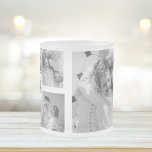 Tasse Givré Photo Famille Collage tendance Noir & Blanc Initia<br><div class="desc">Voici notre collection branchée Cinq photos de famille noir et blanc avec initial en centre. Ce collage personnalisé et élégant est le moyen idéal de présenter les souvenirs chéris de votre famille d'une manière moderne et élégante. Doté d'un élégant jeu de couleurs noir et blanc, ce collage vous permet de...</div>