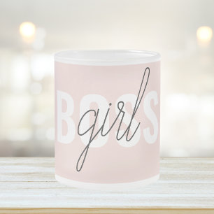 Tasse Givré Phrase moderne Pastel Rose fille Boss Phrase