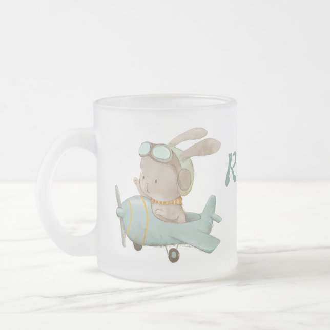 Tasse Givré pilote de lapin mignon dans un casque (Gauche)