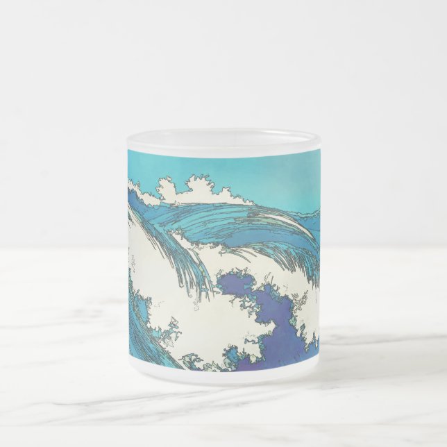 Tasse Givré PixDezines konen uehara vagues océaniques, 上原 (Centre)