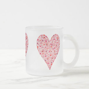 Tasse Givré Pois de cramoisi de forme de coeur